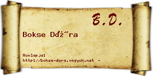 Bokse Dóra névjegykártya